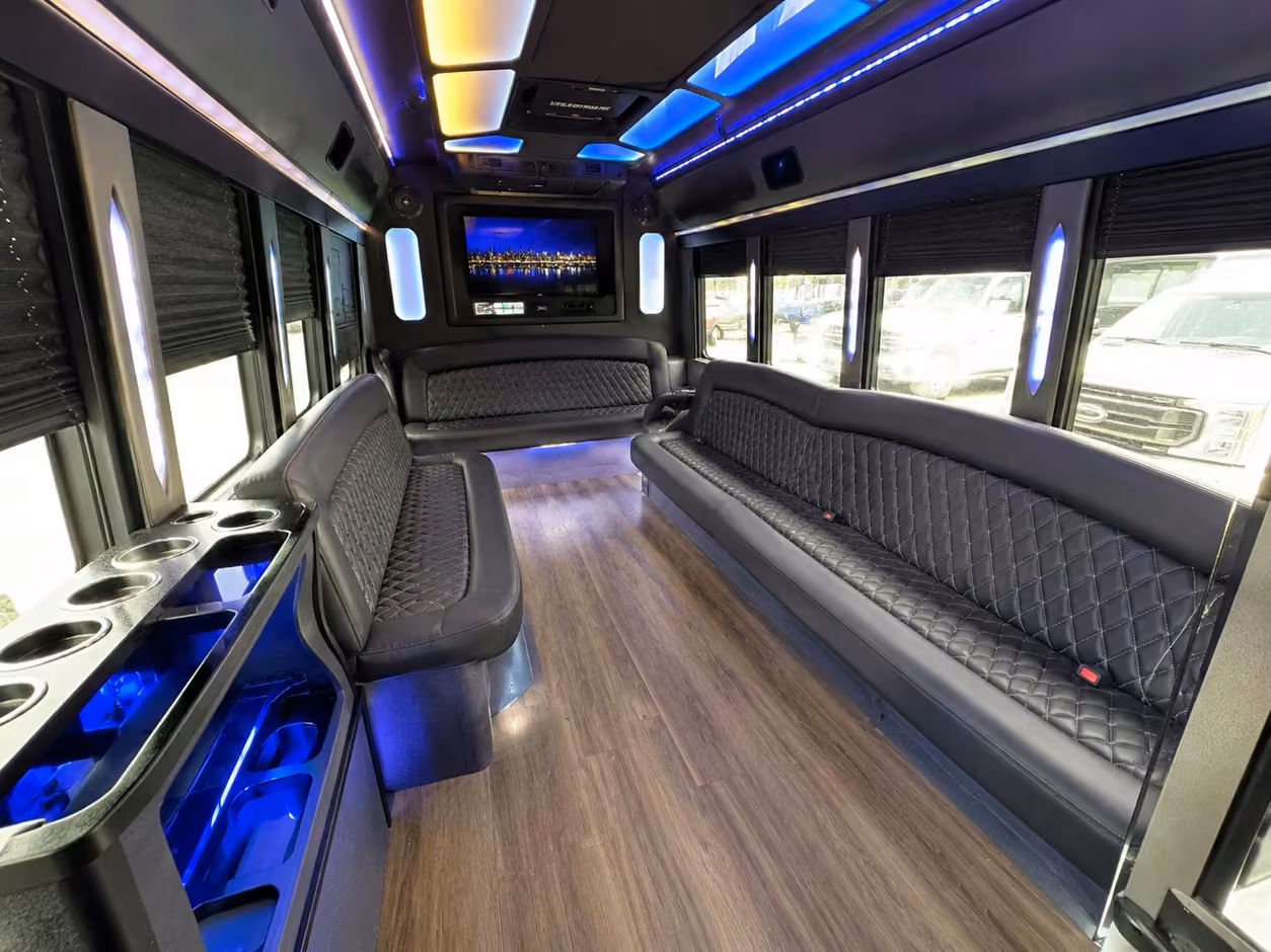 18 passenger party bus interior