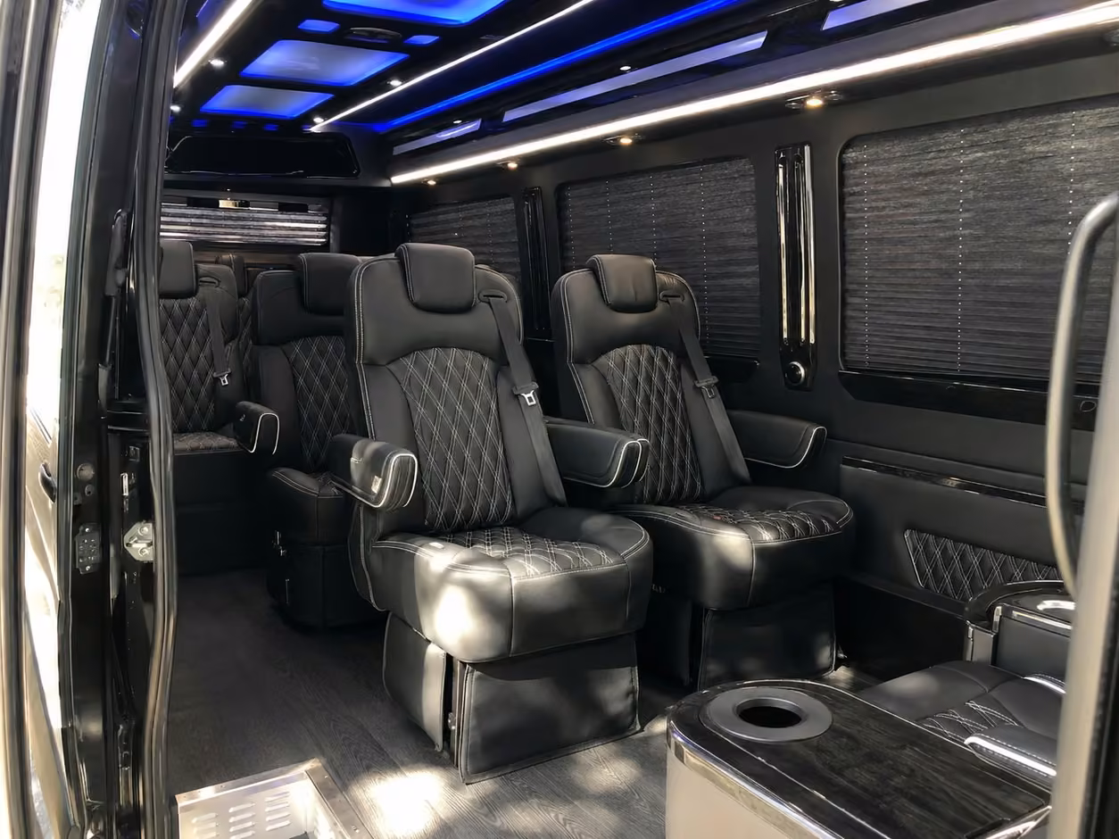 sprinter van rental with driver interior
